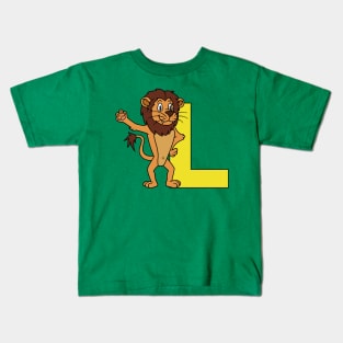 Letter L with Lion Kids T-Shirt